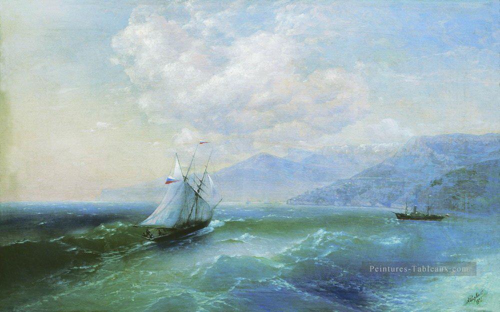 Ivan Aivazovsky sur la côte Paysage marin Peintures à l'huile